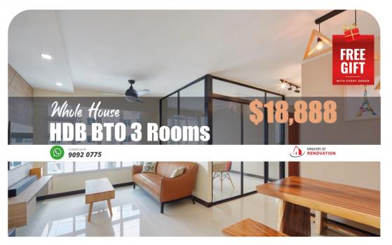 BTO 3 Room Package @ $18,888 (HDB)