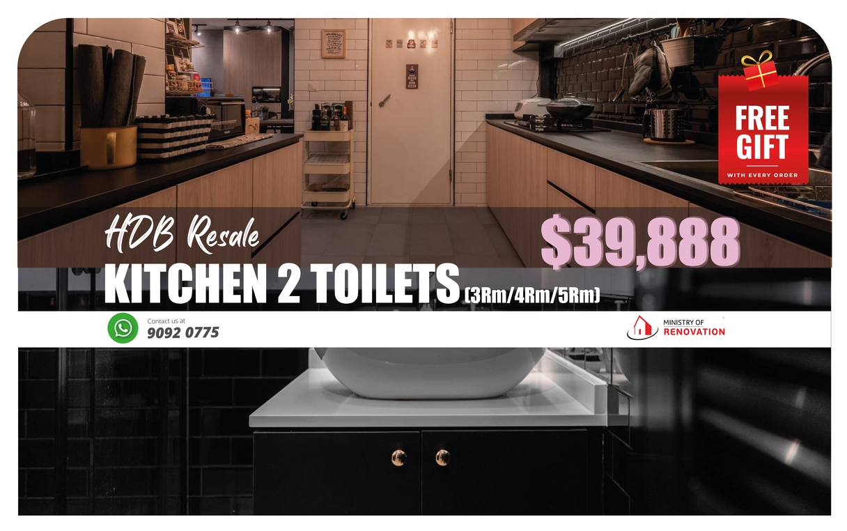 Kitchen 2 Bathrooms Package @ $39,888 (HDB)